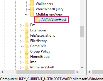 create alttabviewhost key under multitaskingview key