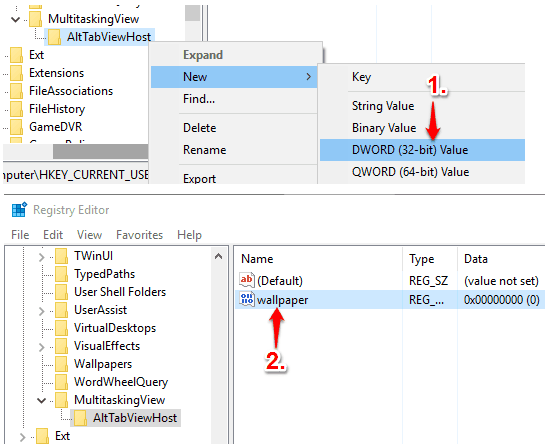 create dword value and name it wallpaper