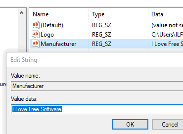 create manufacturer string value