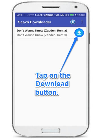 download songs from Saavn Android app