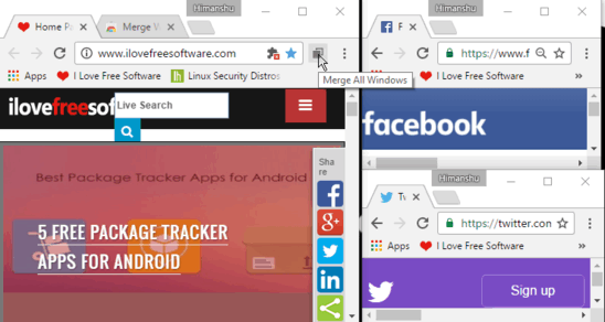 merge chrome windows with multiple tabs together