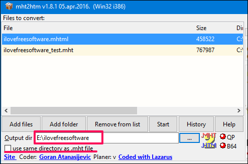 mht2htm output settings