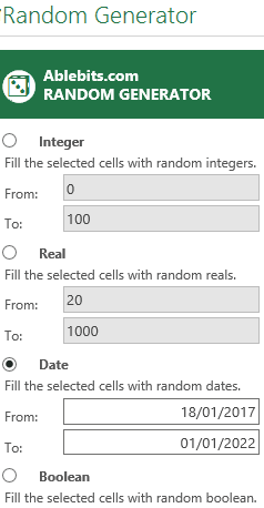 random generator interface