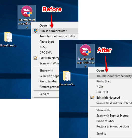 remove or add run as administrator from windows 10 context menu