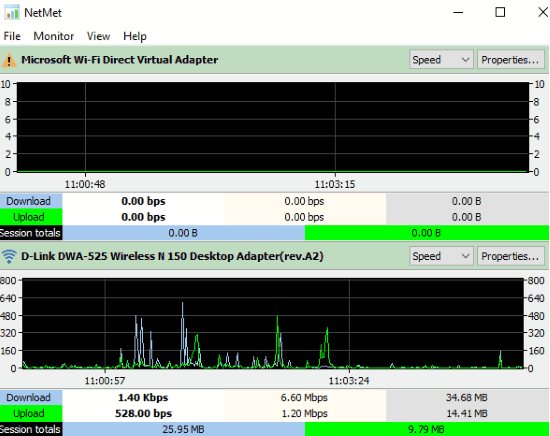 see network activity graph of multiple adapters at the same time