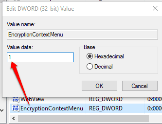 set 1 in value data field