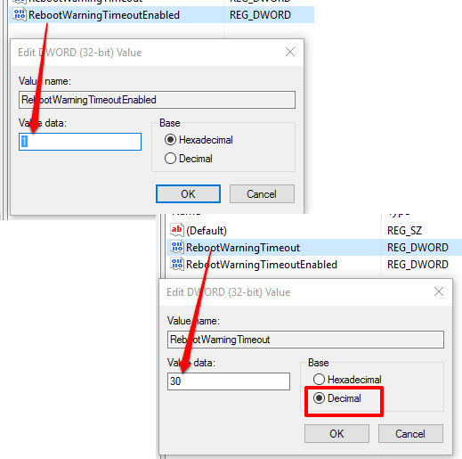 set value data of both values