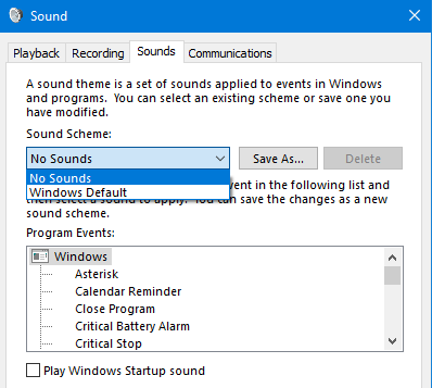 sound settings