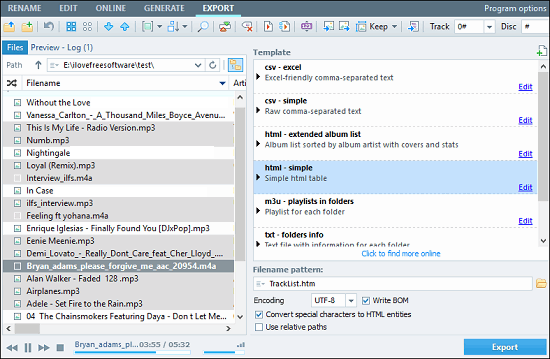 tag scanner export file