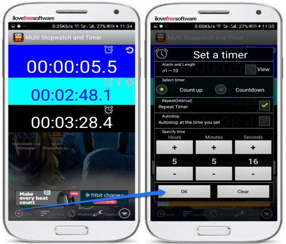 multi timer app for android- multi stopwatch and timer free- set multiple timers