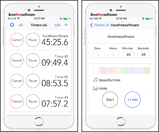 5 free multi timer iphone apps M timer- set multiple timers on iPhone