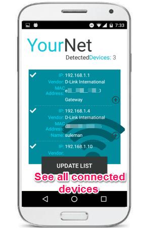 Android apps to see all connected devices to a WiFi network