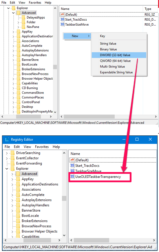 Registry creating key