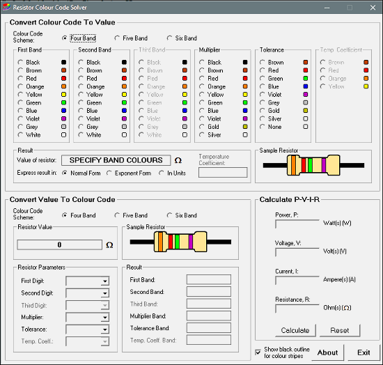 Resistor Colour Code Solver