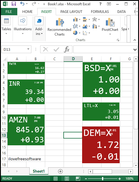 Stock Tile In action