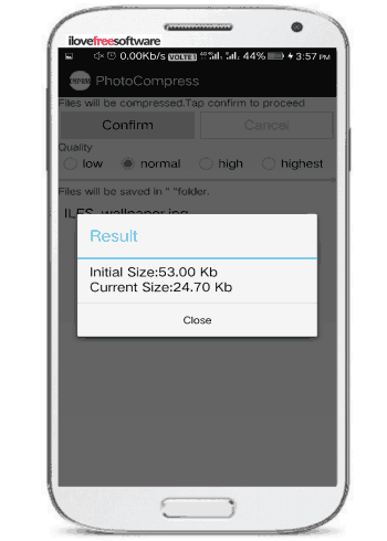 photo compress- reduce size of photos on Android- 2