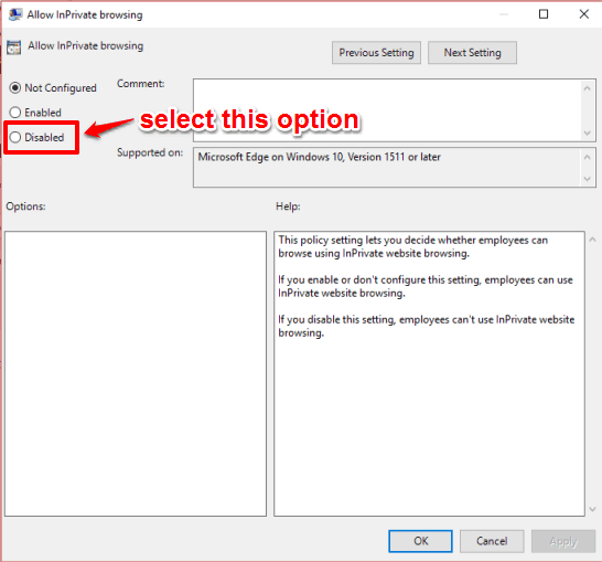 select disabled option