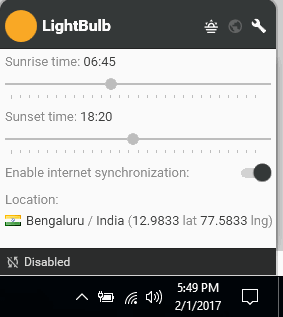 set sunrise and sunset time