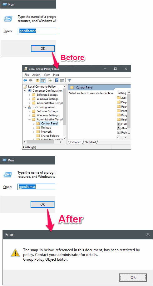 Disable Group Policy Editor In Windows