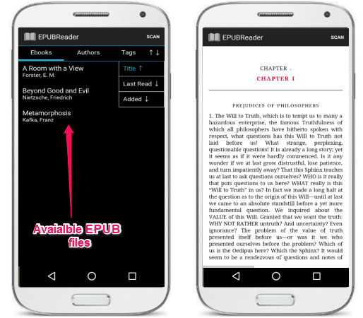 EPUB Reader in action