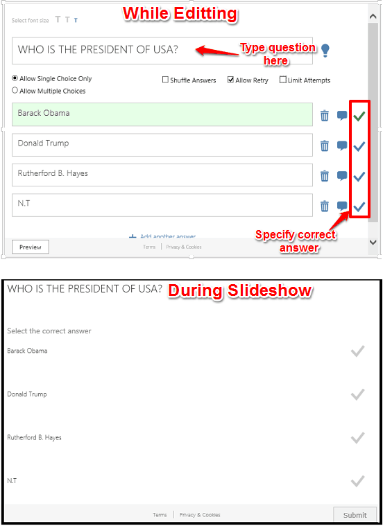 Multiple Choice Quiz in action