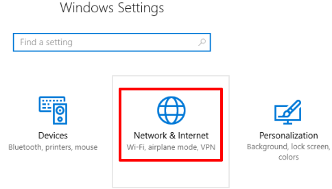 click network and internet menu