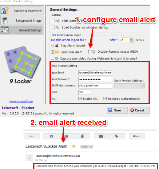 configure email alert