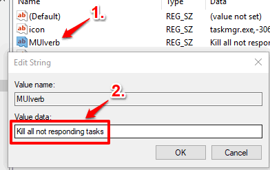 create MUIverb string value and add value data