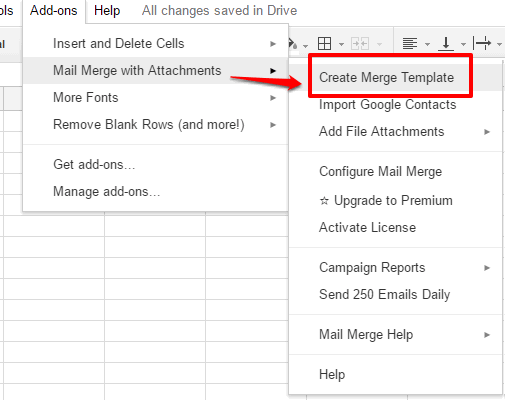 create merge template