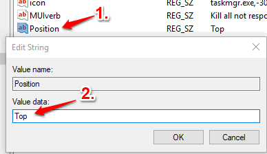 create position string value and set value data