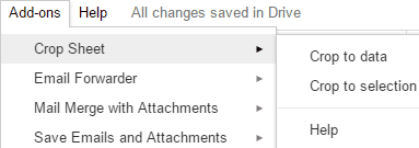 Google Sheets add-on to see selected data or area- crop sheet