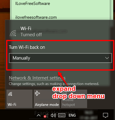 expand drop down menu to set schedule time