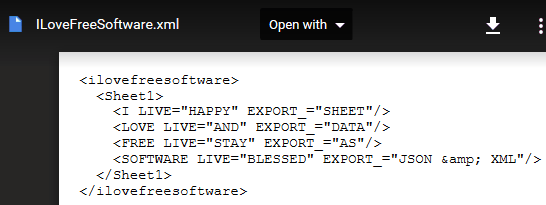 how to export google sheet data as JSON and XML