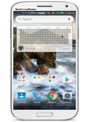 Android widget to see GitHub contributions on Android homescreen.