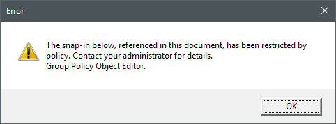gpedit.msc opening error