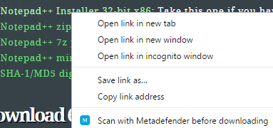 metadefender chrome extension