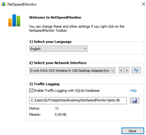 netspeedmonitor- choose network adapter