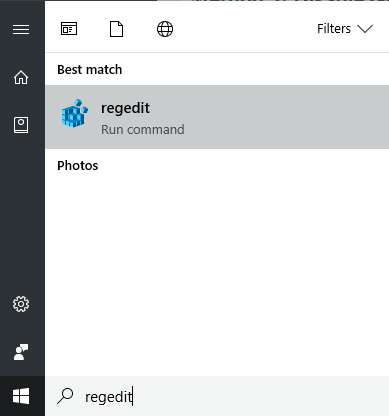 opening regedit