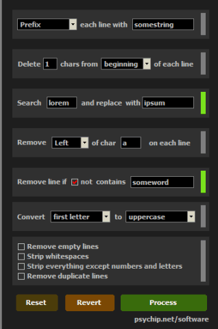 set options and start editing