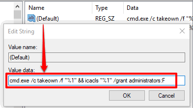 set value data of default key