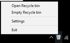 system tray right click menu options