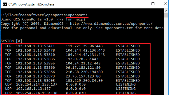 4 Free Command Line Software To See Open Ports On your PC
