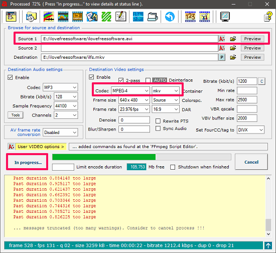 Avanti ffmpeg gui