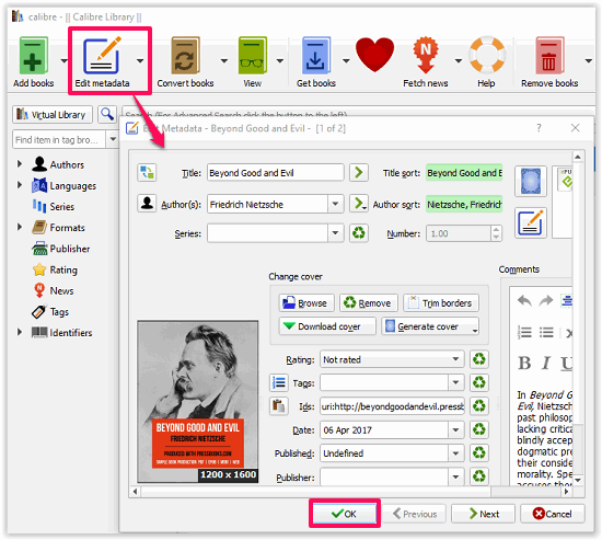 Calibre Metadata edit