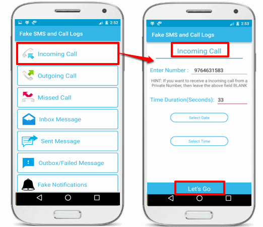 Fake SMS and Call Log