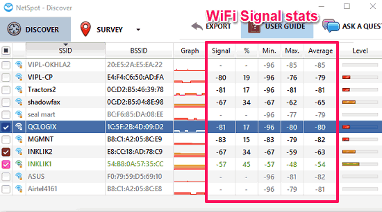 NetSpot wifi strength viewer