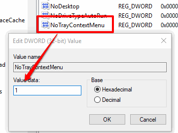 add 1 in notraycontextmenu value data