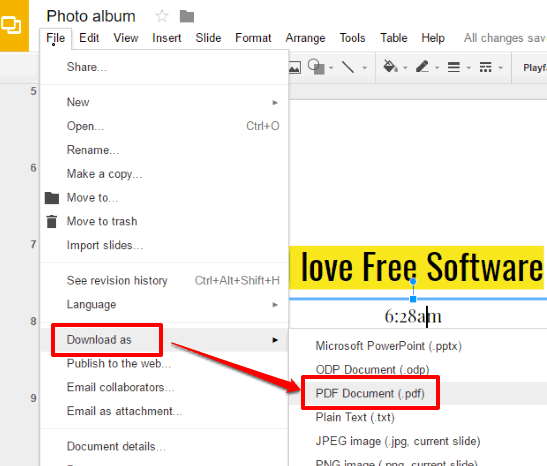 download google slides as pdf