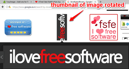 image thumbnail rotated in google image search result