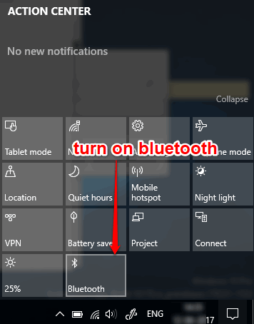 turn on bluetooth